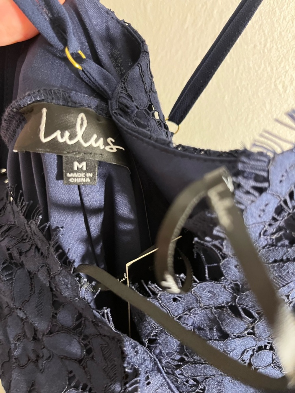 Lulu's Flirting with Desire Navy Blue Lace Bodycon Dress NWT - Picture 4 of 13